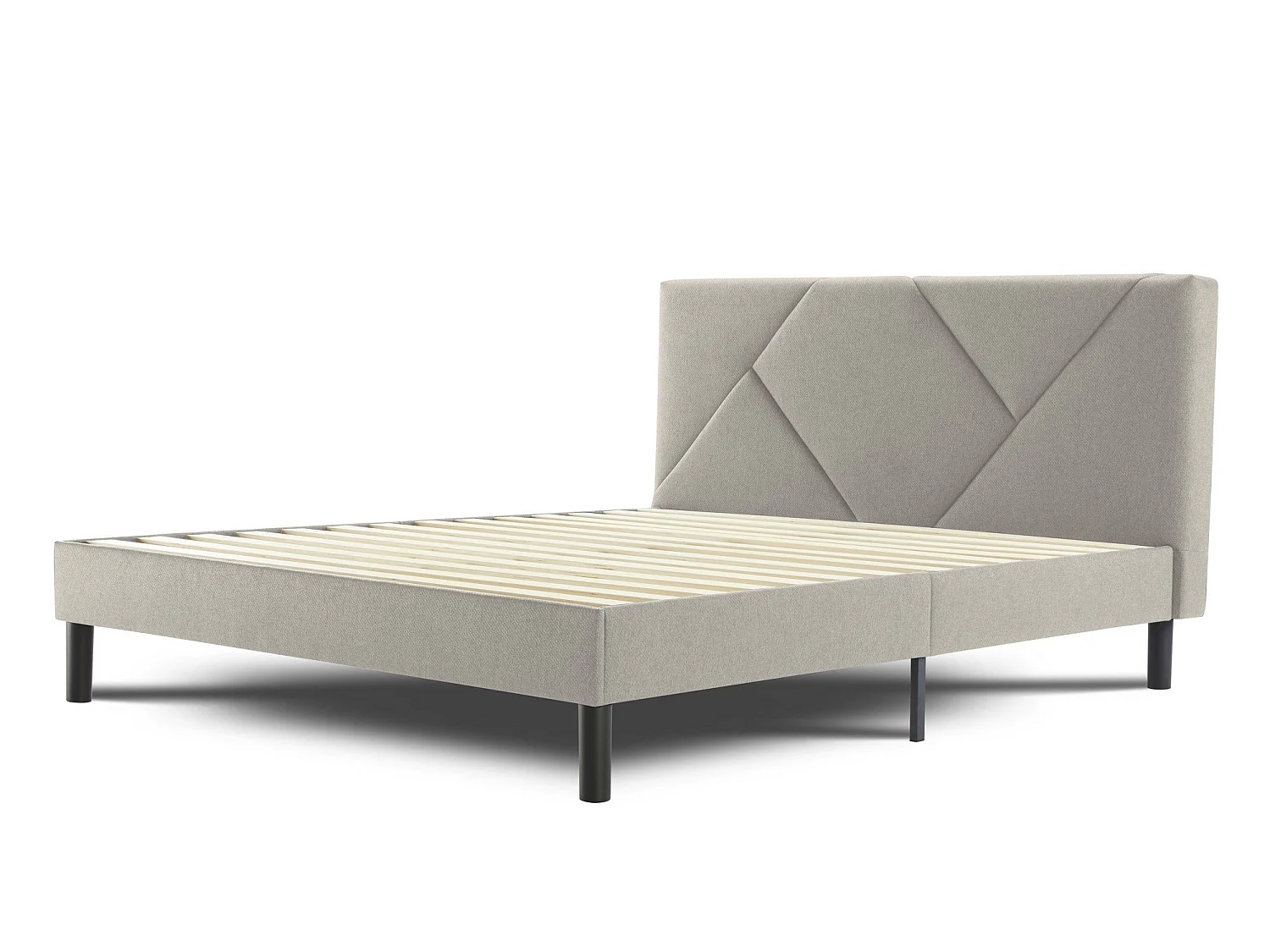 Dmora - Letto alla francese Calitri, Sommier per camera da letto, Giroletto per stanza, Struttura porta materasso, Adatto a materasso Cm 140x190, Tortora