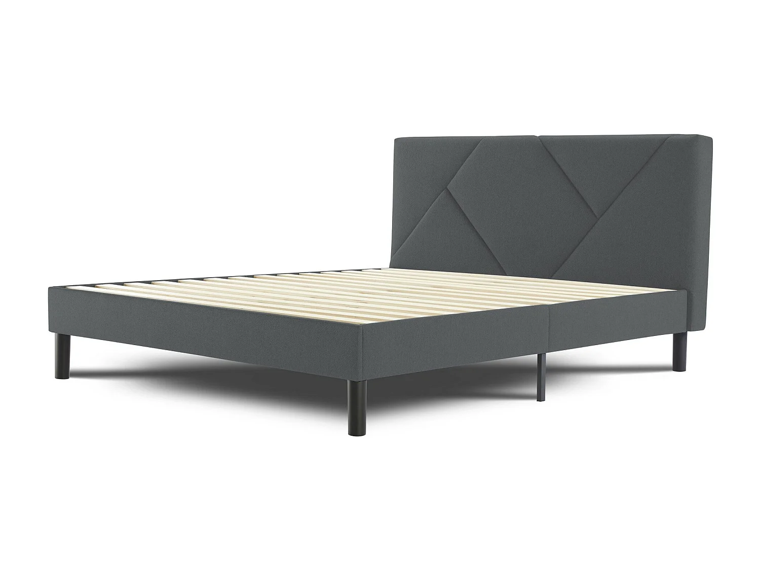Lit double Calitri, Sommier pour chambre, Literie par chambre, Support de matelas, Adapté à un matelas de 140x190 cm, Gris