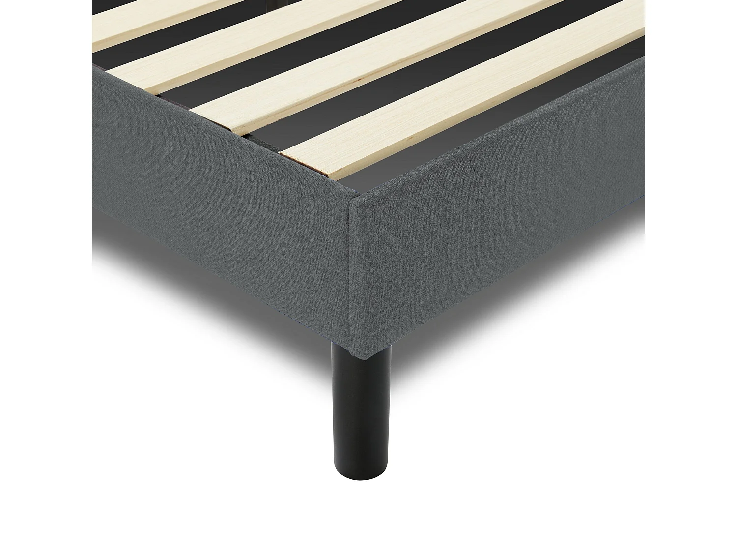 Doppelbett Calitri, Struktur des Container-Betts, Sommier mit Verkleidung, Matratzenhalterstruktur, Geeignet für eine Matratze 140x190 cm, Grau