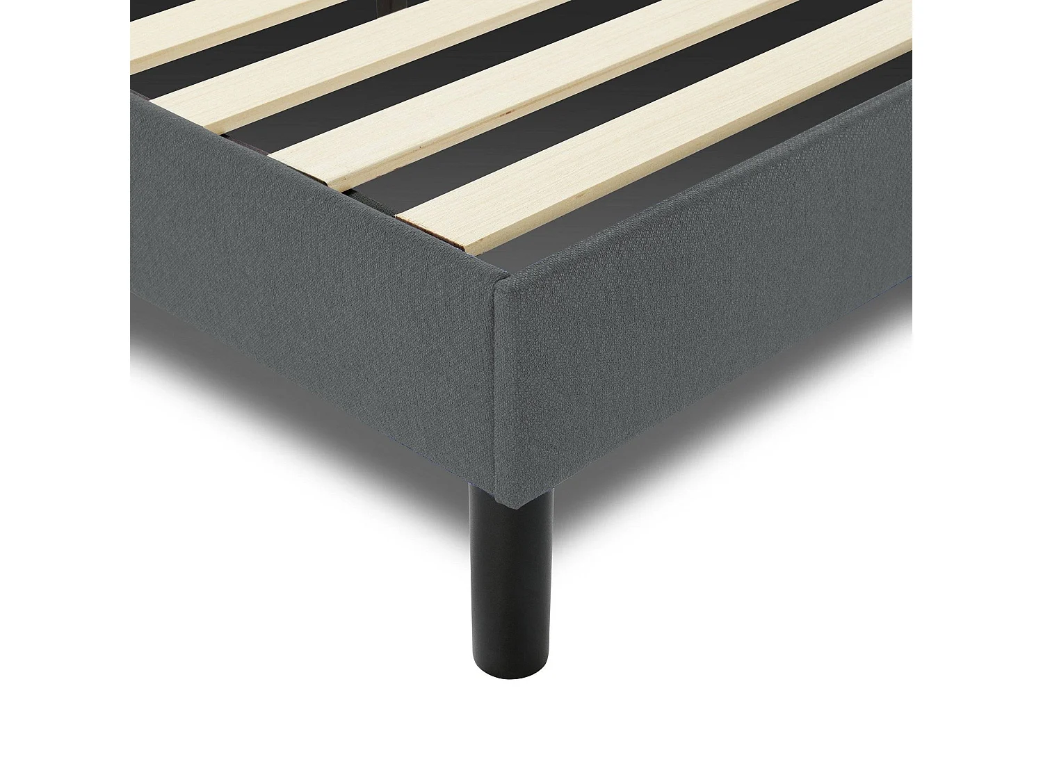 Lit double Calitri, Sommier pour chambre, Literie par chambre, Support de matelas, Adapté à un matelas de 140x190 cm, Gris