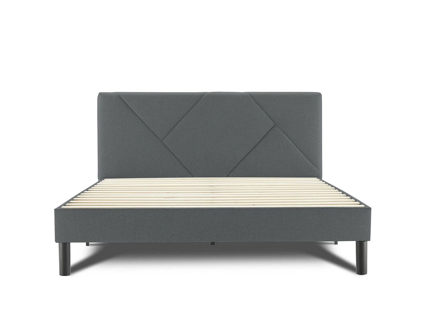 Lit double Calitri, Sommier pour chambre, Literie par chambre, Support de matelas, Adapté à un matelas de 140x190 cm, Gris