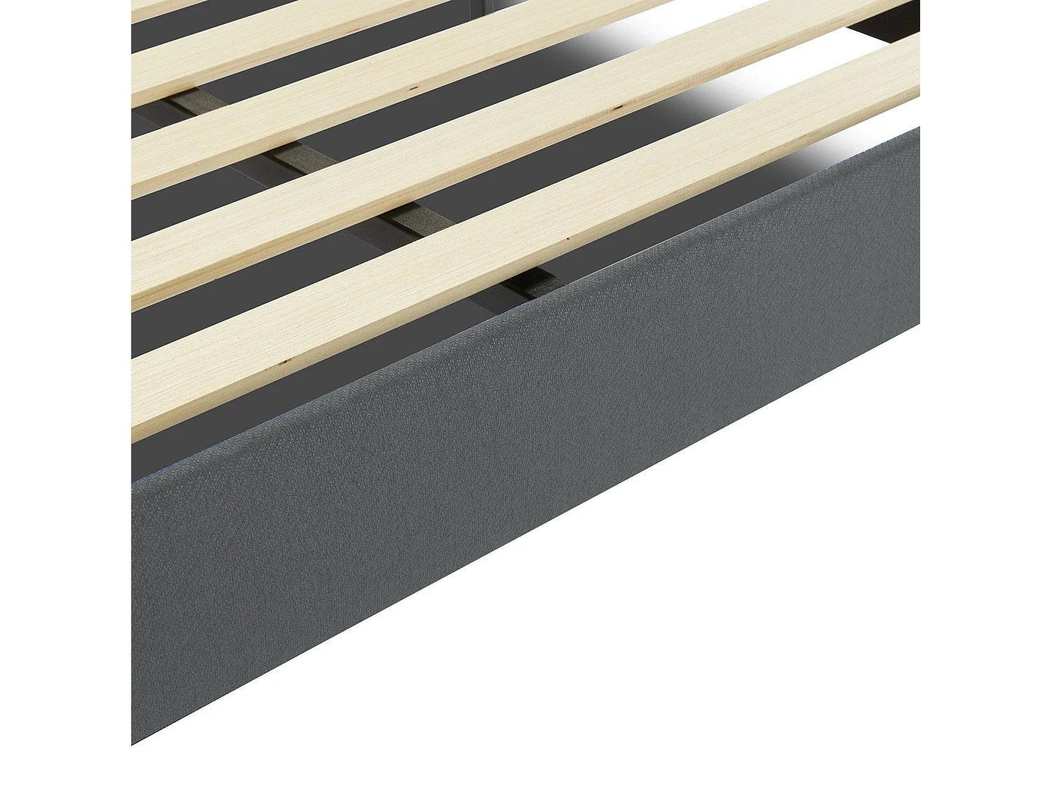 Lit double Calitri, Sommier pour chambre, Literie par chambre, Support de matelas, Adapté à un matelas de 140x190 cm, Gris