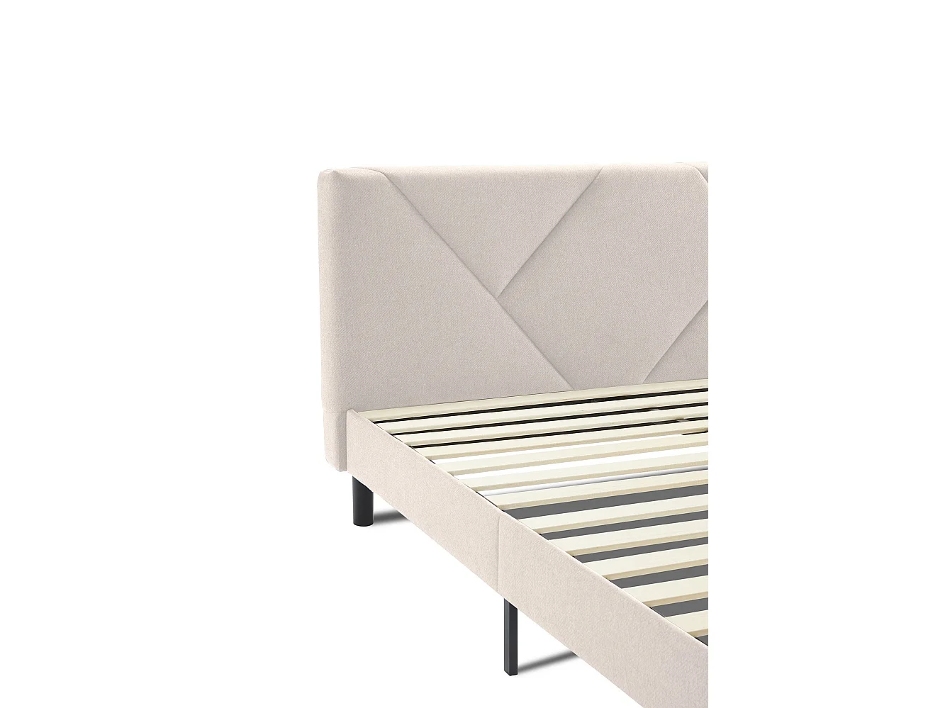 Lit double Calitri, Sommier pour chambre, Literie par chambre, Support de matelas, Adapté à un matelas de 140x190 cm, Beige