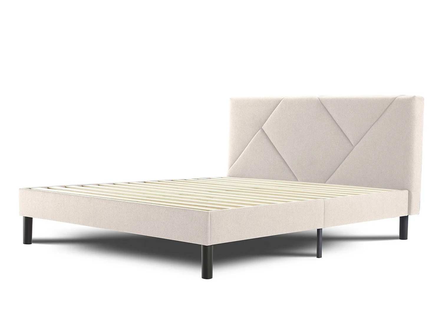 Lit double Calitri, Sommier pour chambre, Literie par chambre, Support de matelas, Adapté à un matelas de 140x190 cm, Beige