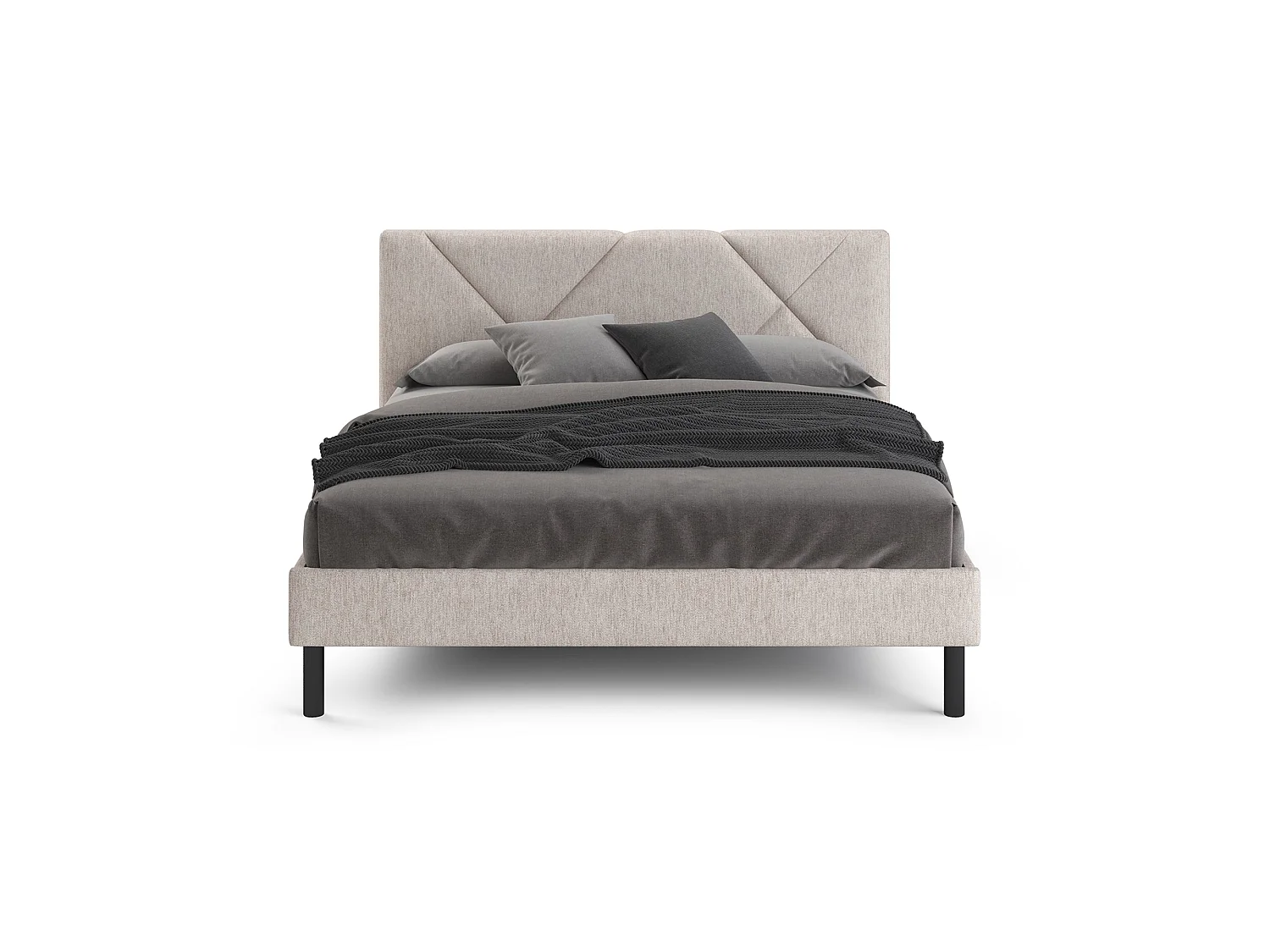 Cama doble Calitri, Sommier para dormitorio, Estructura de cama por habitación, Apto para un colchón de 140x190 cm, Beige