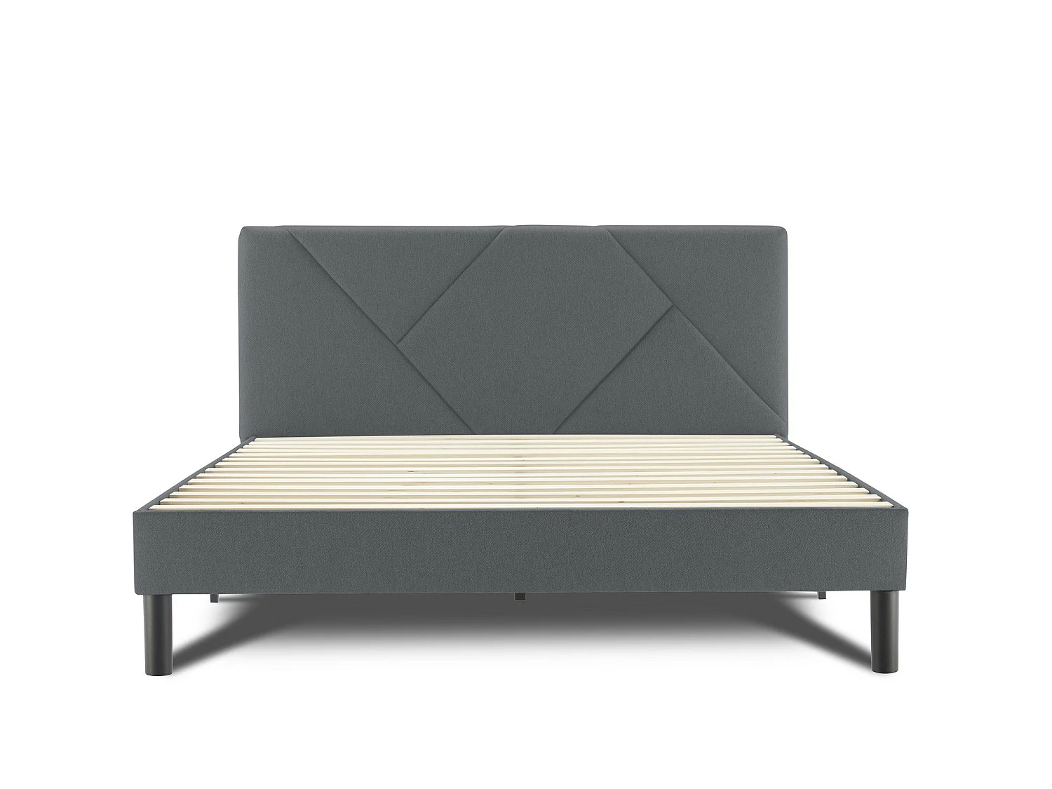 Lit demi-carré Zeffirio, Sommier pour chambre, Literie par chambre, Support de matelas, Adapté à un matelas de 120x190 cm, Gris