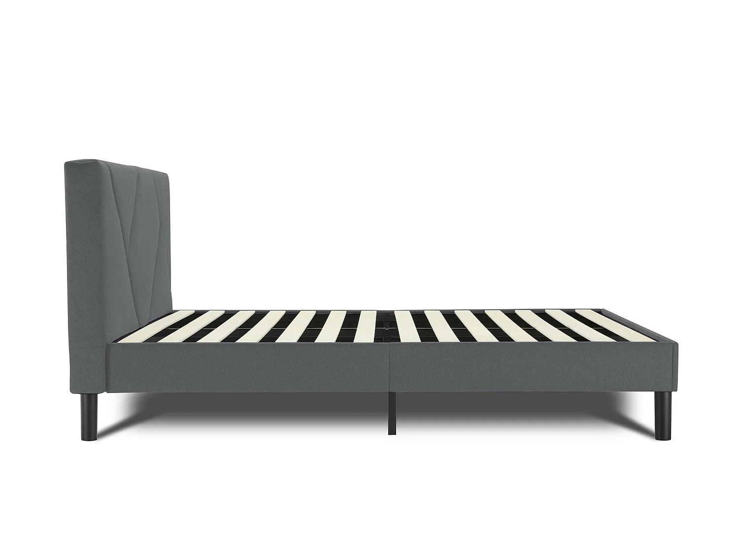 Lit demi-carré Zeffirio, Sommier pour chambre, Literie par chambre, Support de matelas, Adapté à un matelas de 120x190 cm, Gris