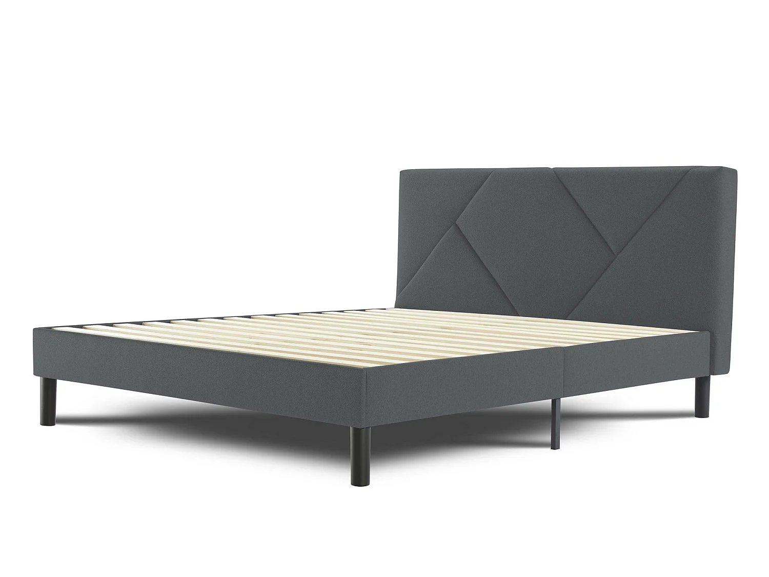 Lit demi-carré Zeffirio, Sommier pour chambre, Literie par chambre, Support de matelas, Adapté à un matelas de 120x190 cm, Gris