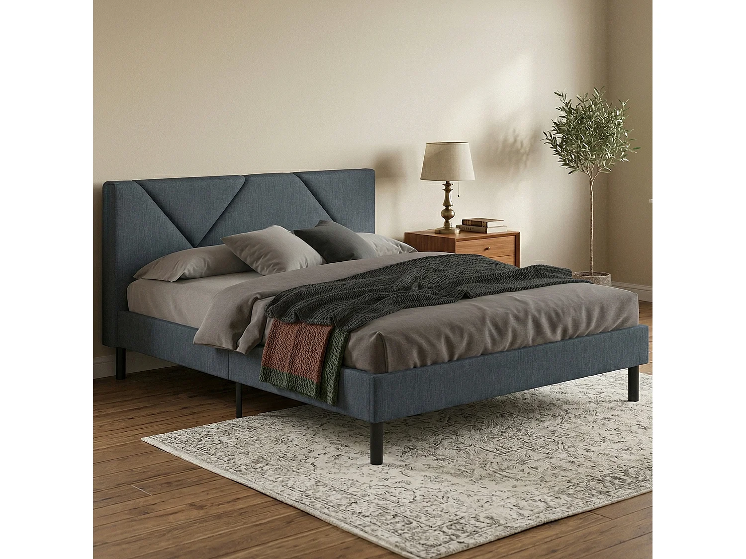 Lit demi-carré Zeffirio, Sommier pour chambre, Literie par chambre, Support de matelas, Adapté à un matelas de 120x190 cm, Bleu