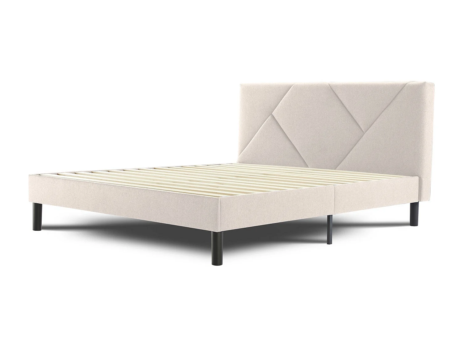 Cama doble Tirino, Sommier para dormitorio, Estructura de cama por habitación, Apto para un colchón de 160x200 cm, Beige