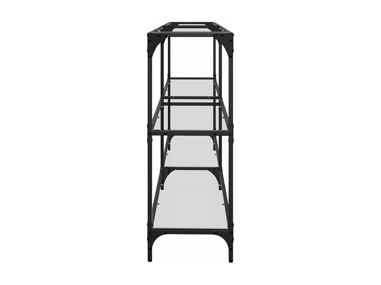 Table console avec dessus en verre transparent 194,5x30x81 cm