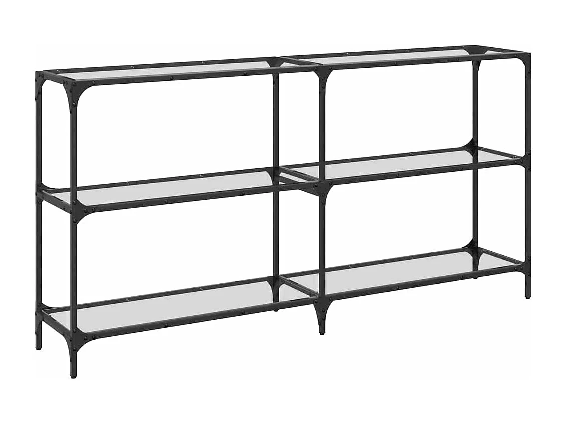 Table console avec dessus en verre transparent 158,5x30x81 cm