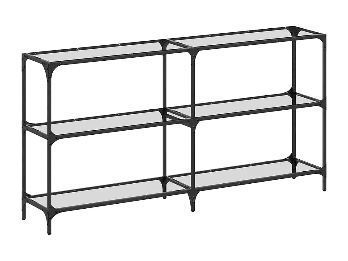 Wandtafel met transparant glazen blad 158,5x30x81 cm staal