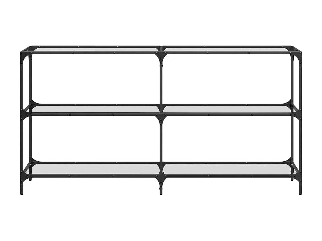 Wandtafel met transparant glazen blad 158,5x30x81 cm staal