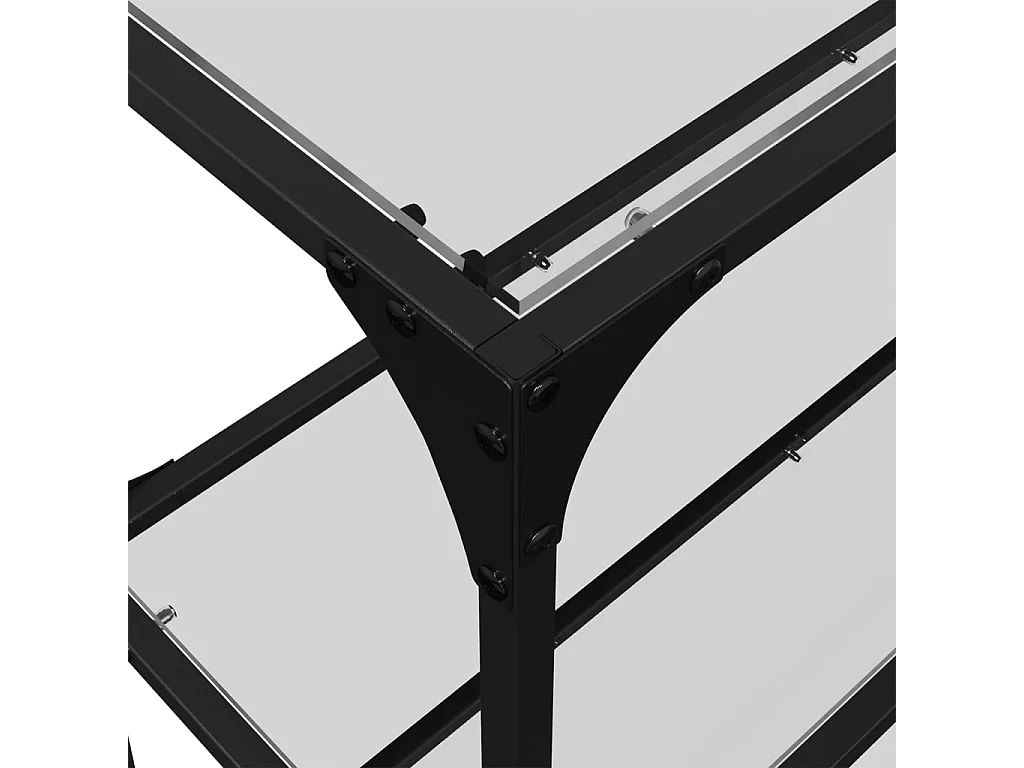 Wandtafel met transparant glazen blad 158,5x30x81 cm staal