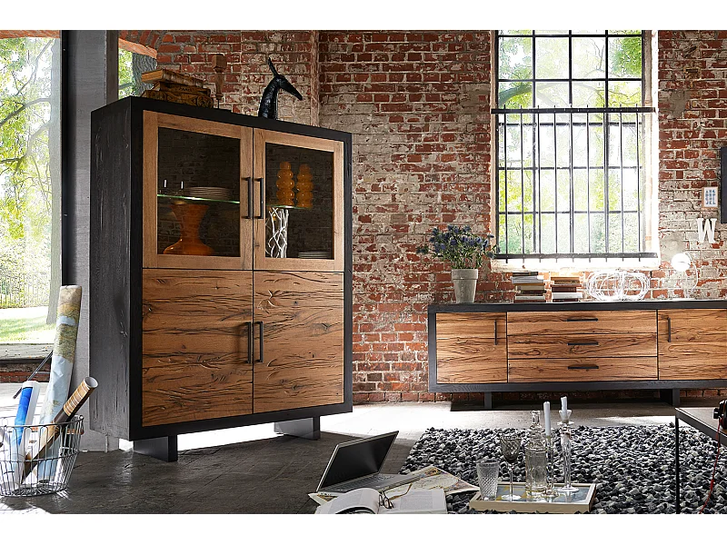 Highboard - Anthrazit Holz - GONA