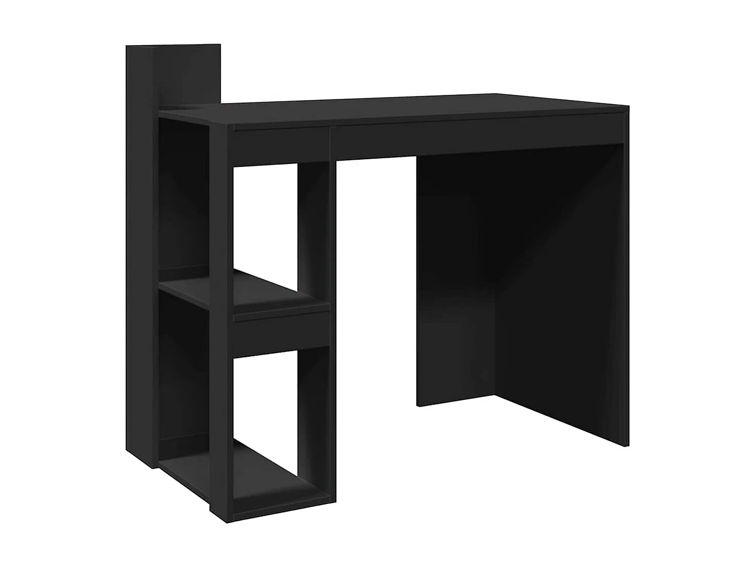 Czarny Biurko z Dużą Przestrzenią Magazynową z Drewna Inżynieryjnego 103,5x56,5x94 cm