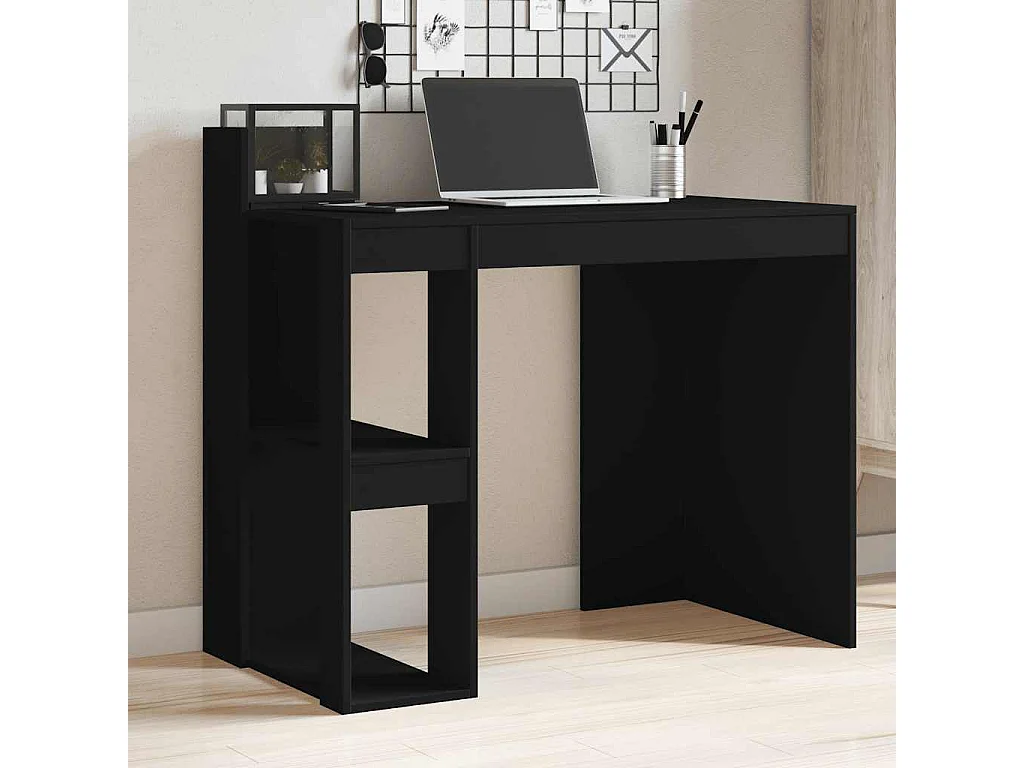 Bureau noir 103,5x56,5x94 cm bois d'ingénierie