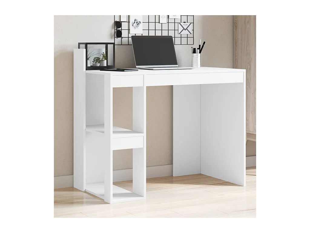 Bureau blanc 103,5x56,5x94 cm bois d'ingénierie