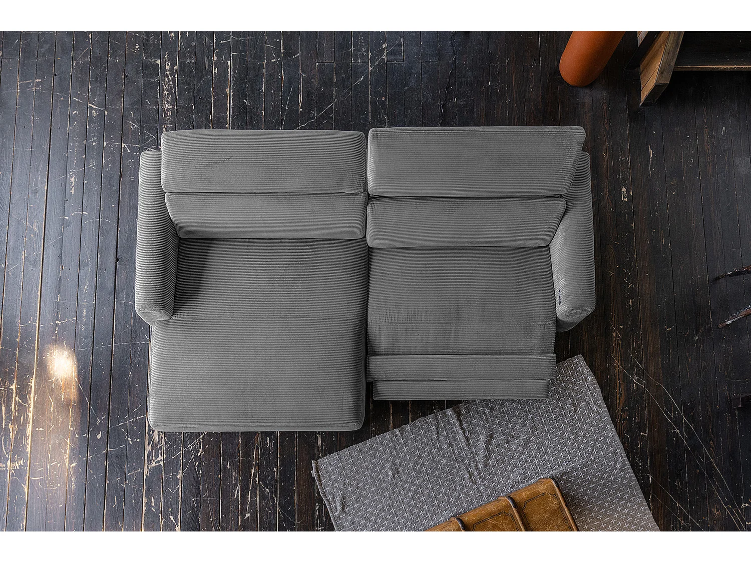 Sofá esquinero - Gris Pana - LAISKA