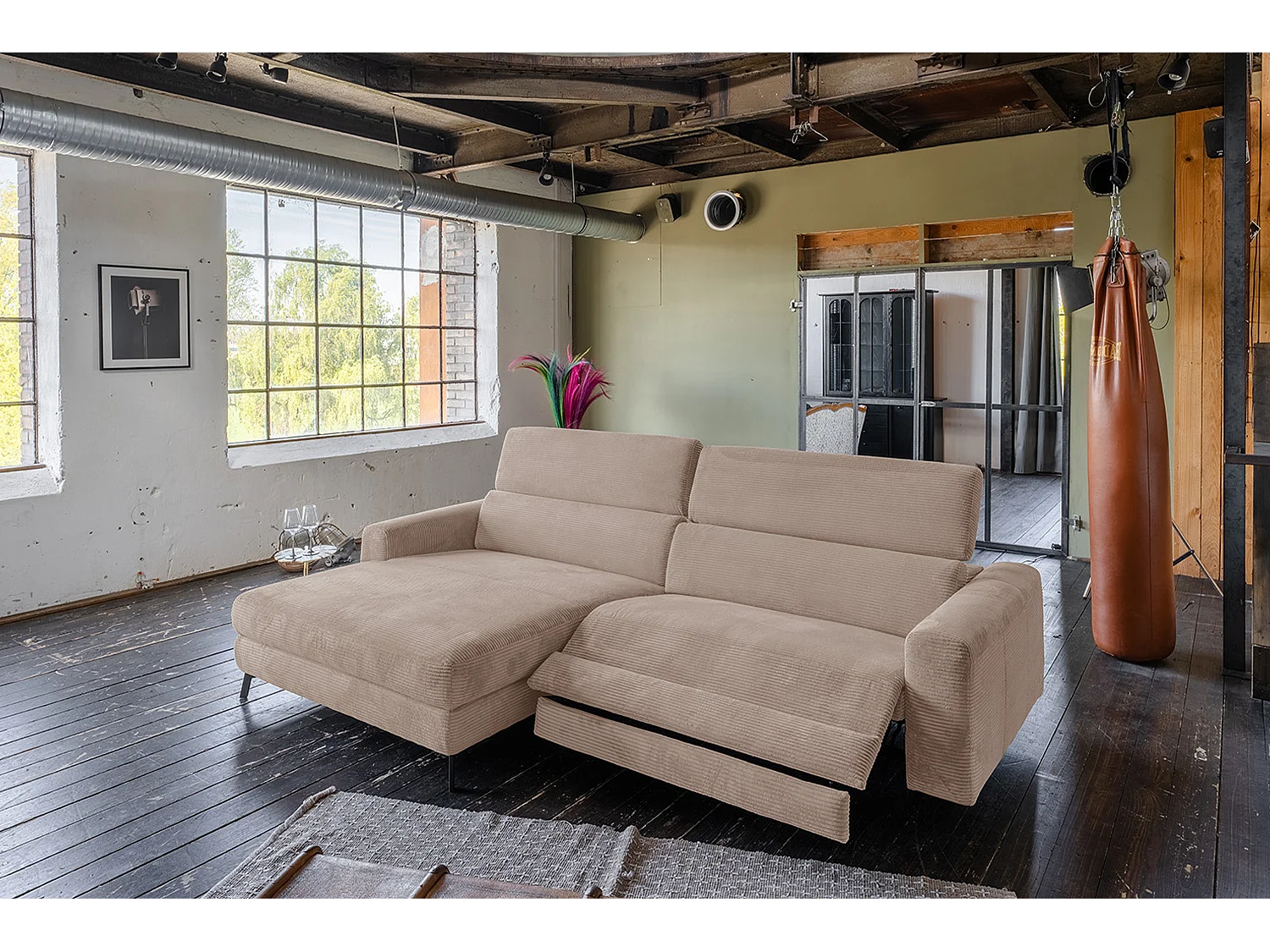 Hoekbank - Taupe Koord - LAISKA