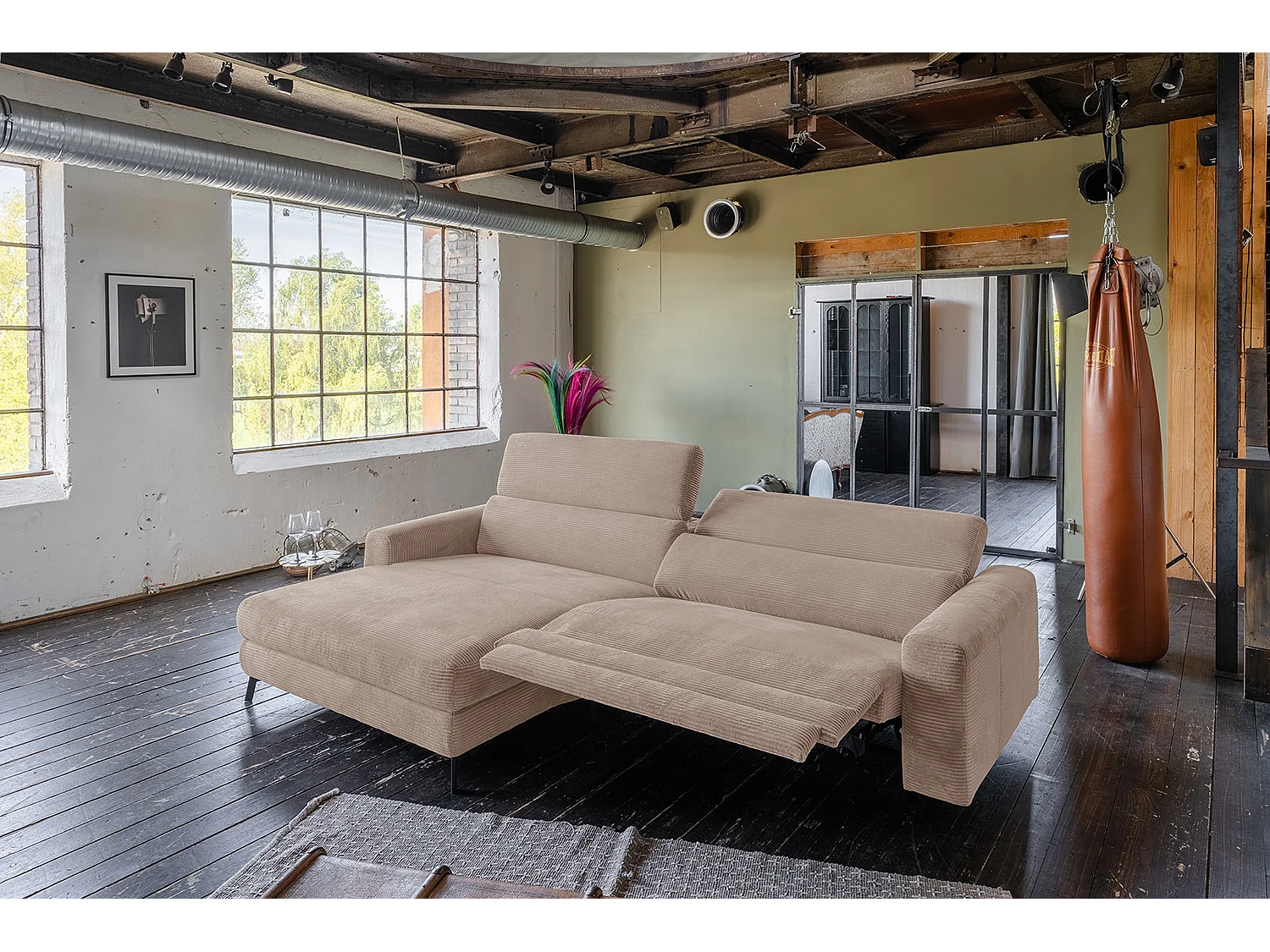 Hoekbank - Taupe Koord - LAISKA