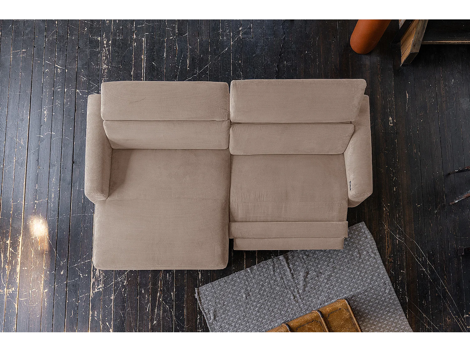 Hoekbank - Taupe Koord - LAISKA