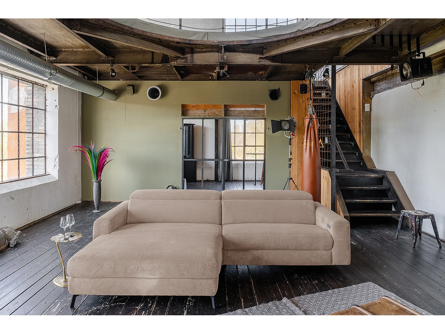 Hoekbank - Taupe Koord - LAISKA