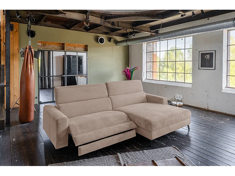 Ecksofa - Taupe Cord - LAISKA