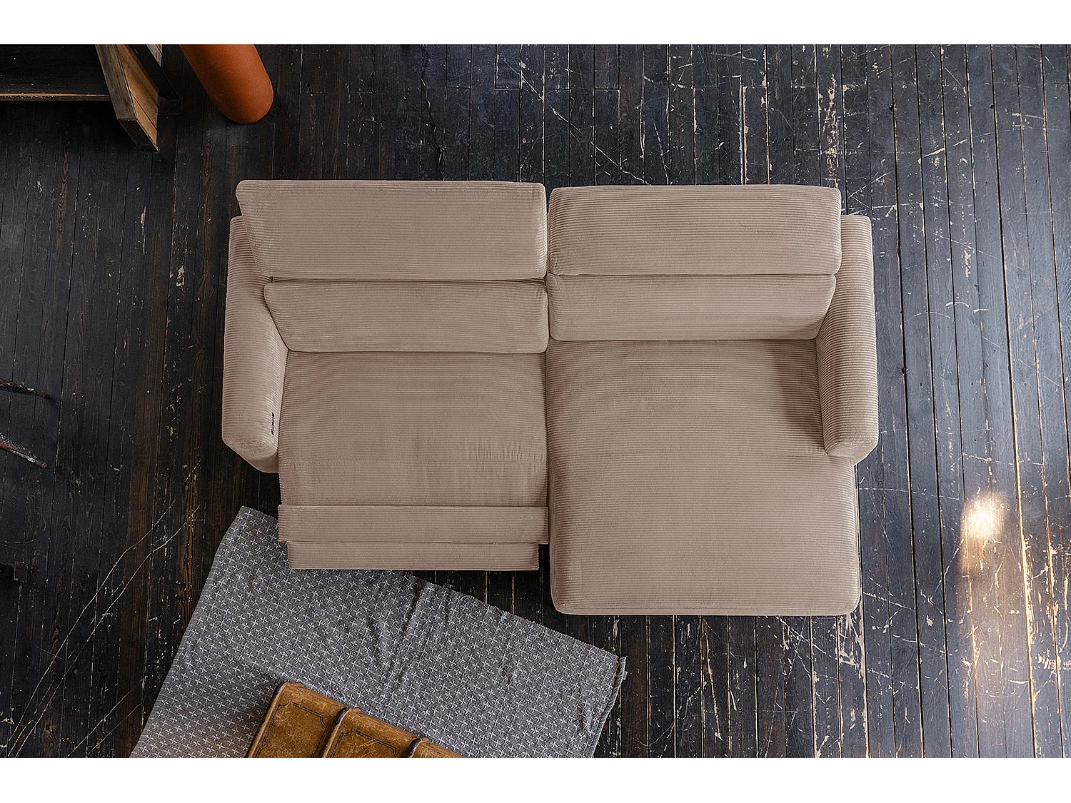 Ecksofa - Taupe Cord - LAISKA