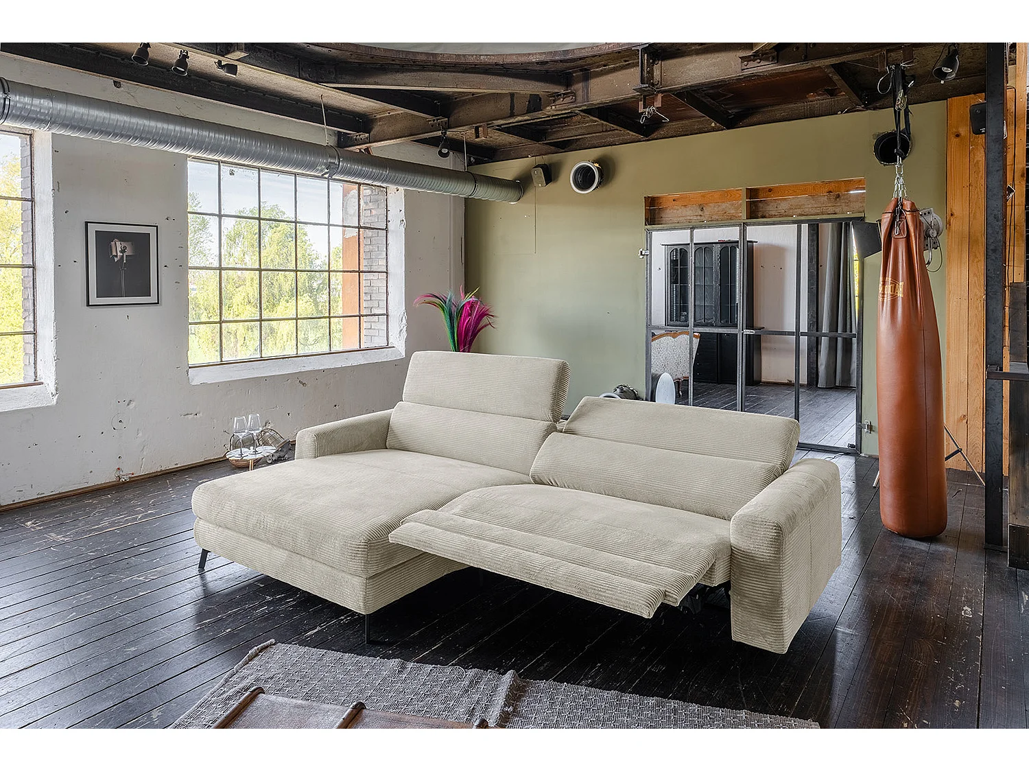 Hoekbank - Crème wit Koord - LAISKA