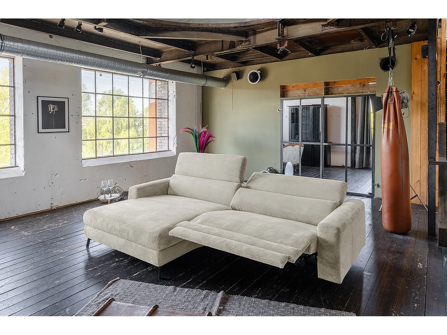 Hoekbank - Crème wit Koord - LAISKA