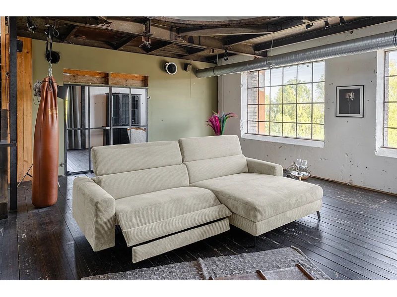 Sofá esquinero - blanco crema Pana - LAISKA