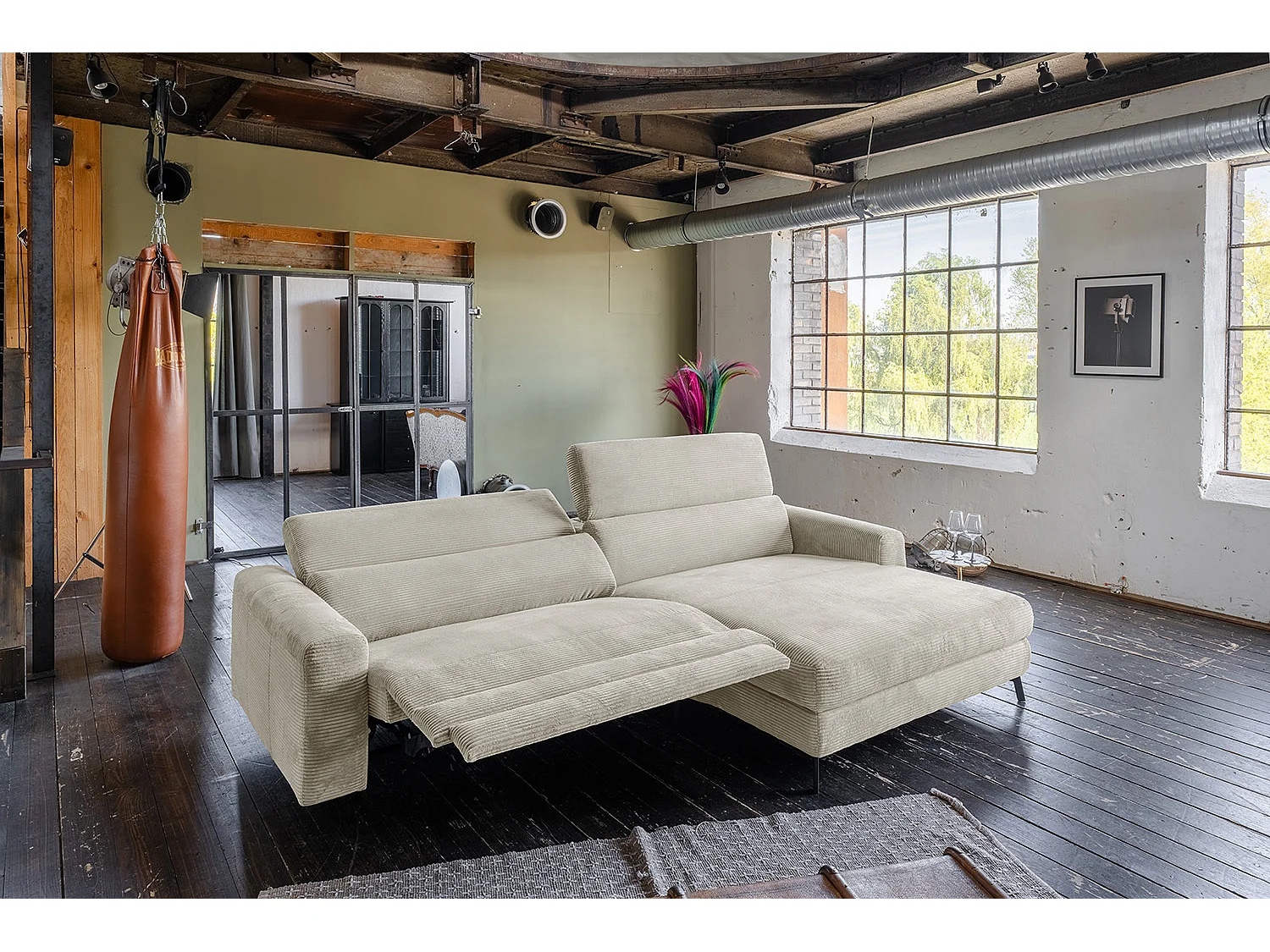 Hoekbank - Crème wit Koord - LAISKA