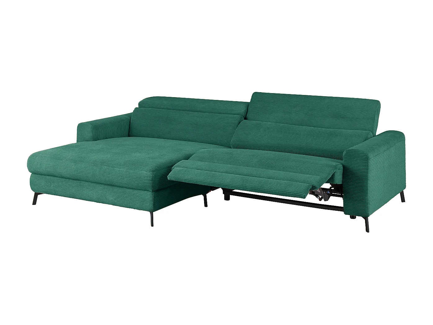 Sofá esquinero - verde esmeralda Pana - LAISKA