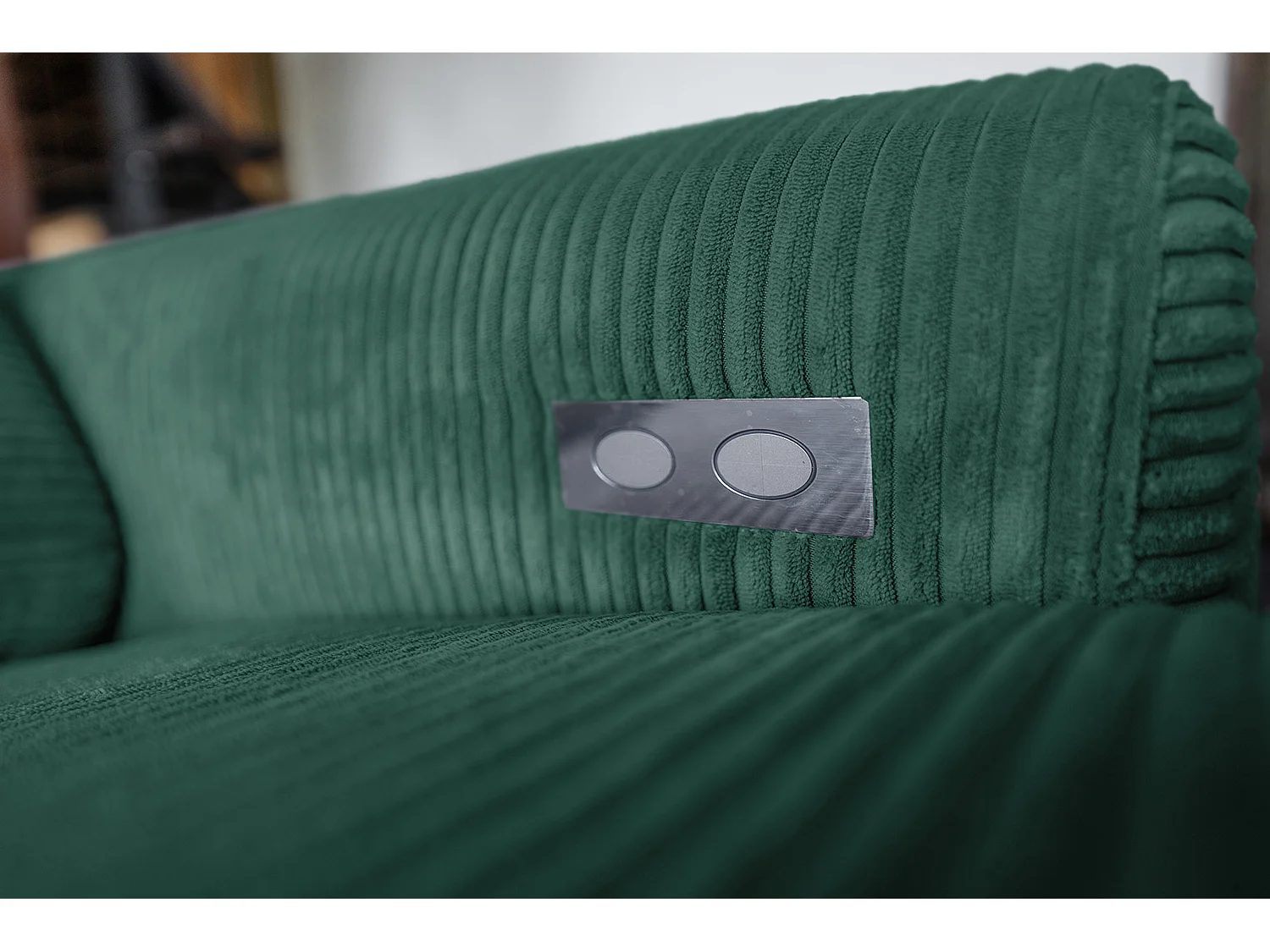 Canapé d'angle - vert émeraude Velours côtelé - LAISKA