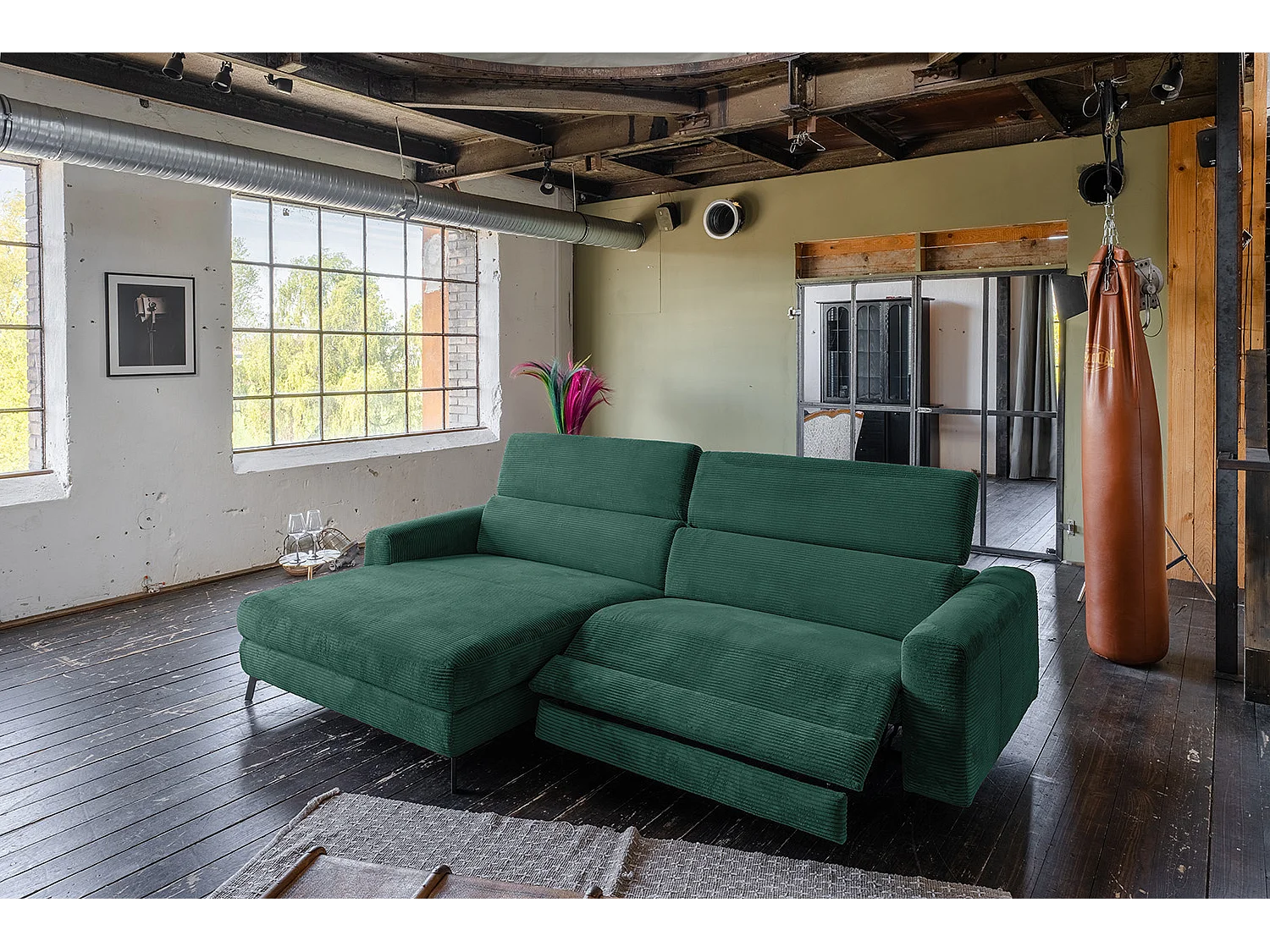 Hoekbank - Smaragdgroen Koord - LAISKA