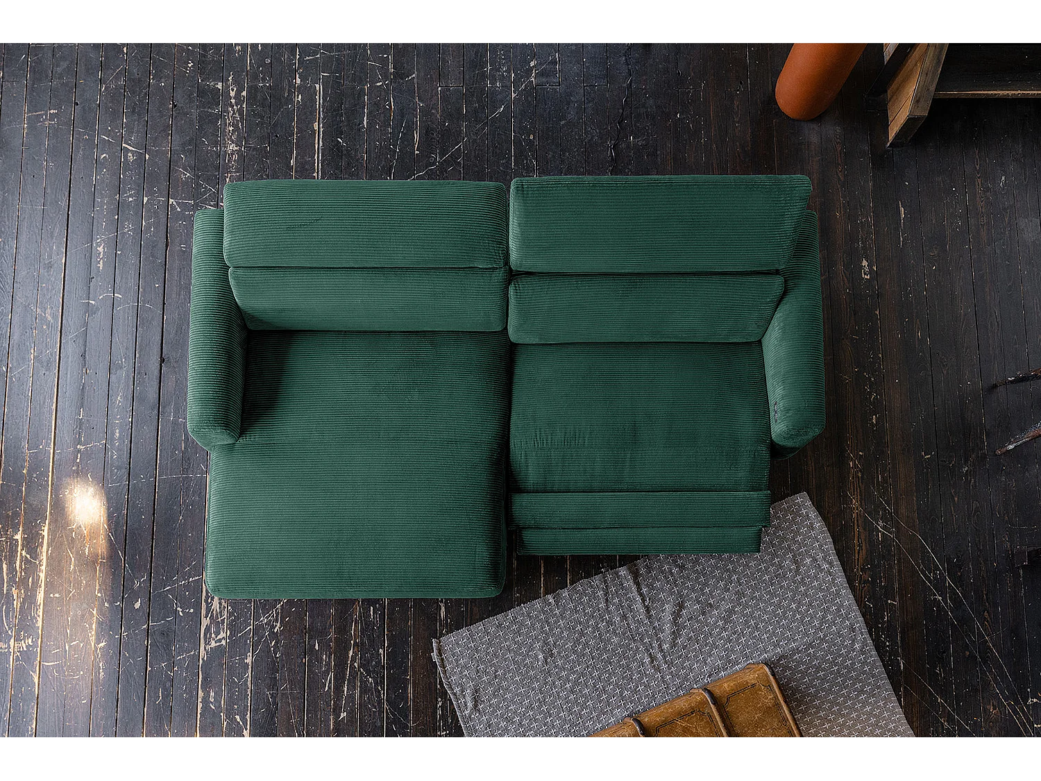 Hoekbank - Smaragdgroen Koord - LAISKA