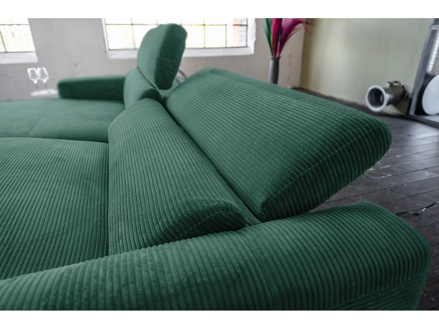 Hoekbank - Smaragdgroen Koord - LAISKA