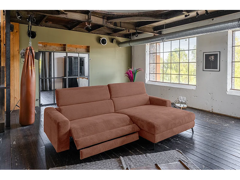 Ecksofa - Braun Cord - LAISKA