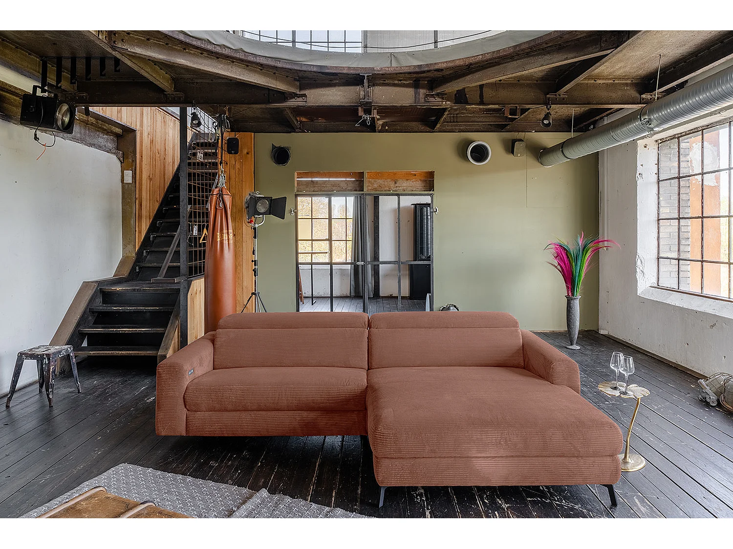 Hoekbank - Bruin Koord - LAISKA