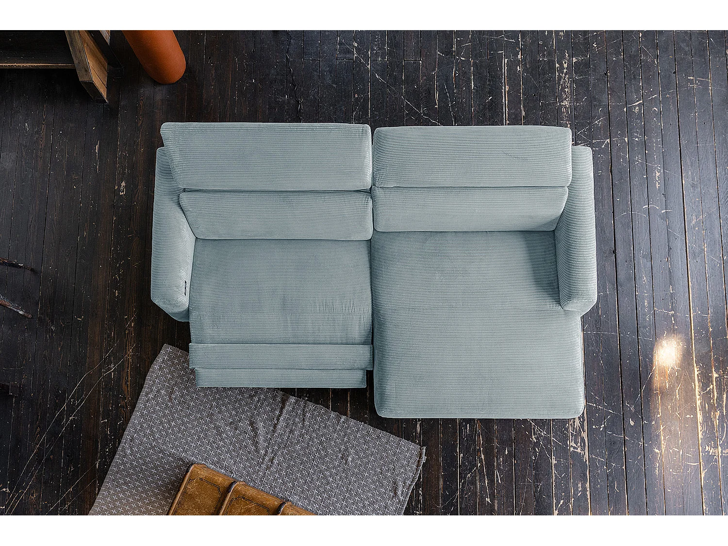 Hoekbank - Lichtblauw Koord - LAISKA