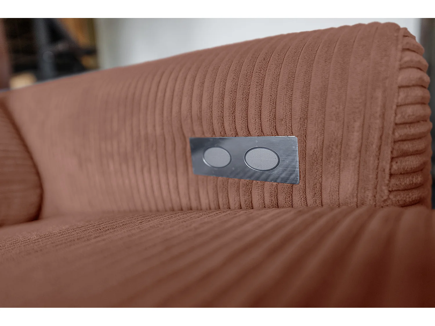 Sofá esquinero - marrón Pana - LAISKA