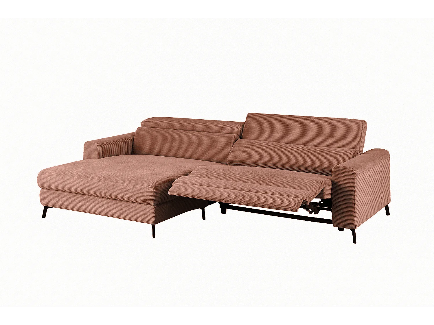 Divano angolare - marrone Velluto a coste - LAISKA