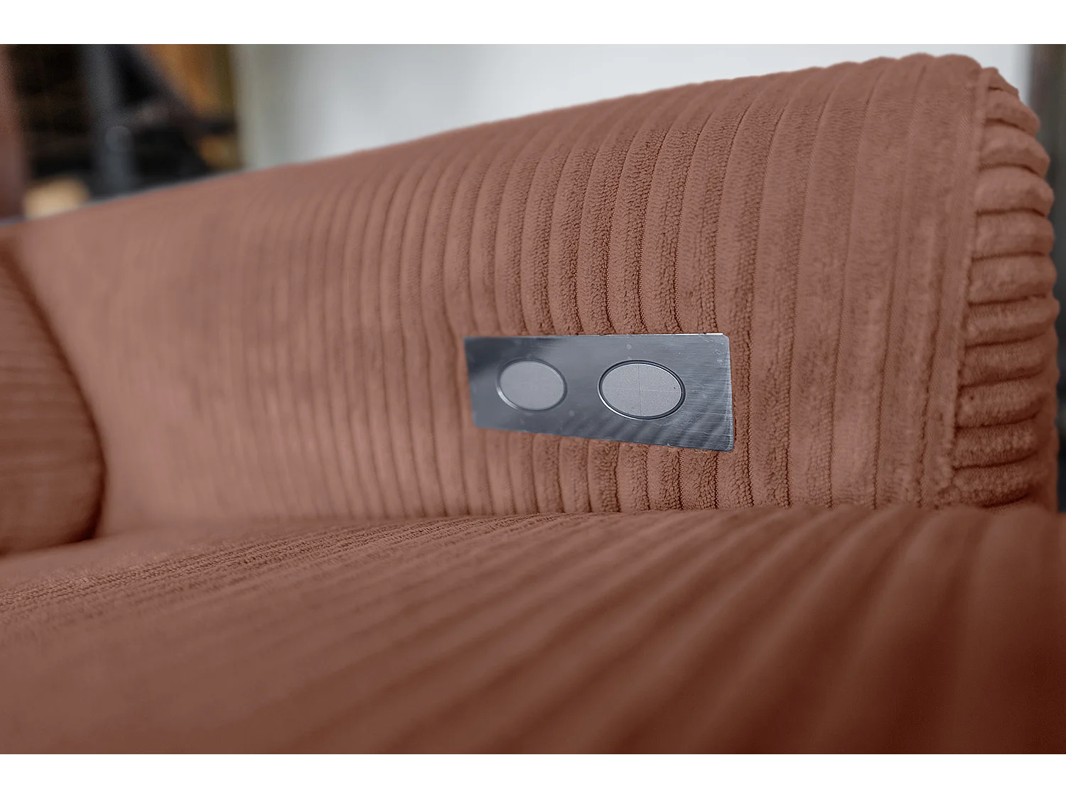 Divano angolare - marrone Velluto a coste - LAISKA