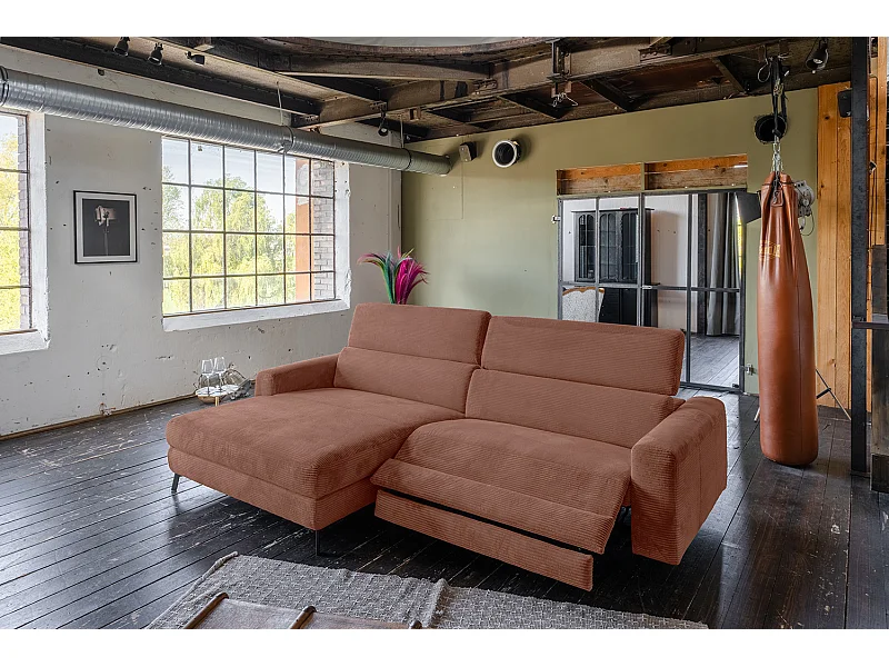 Ecksofa - Braun Cord - LAISKA