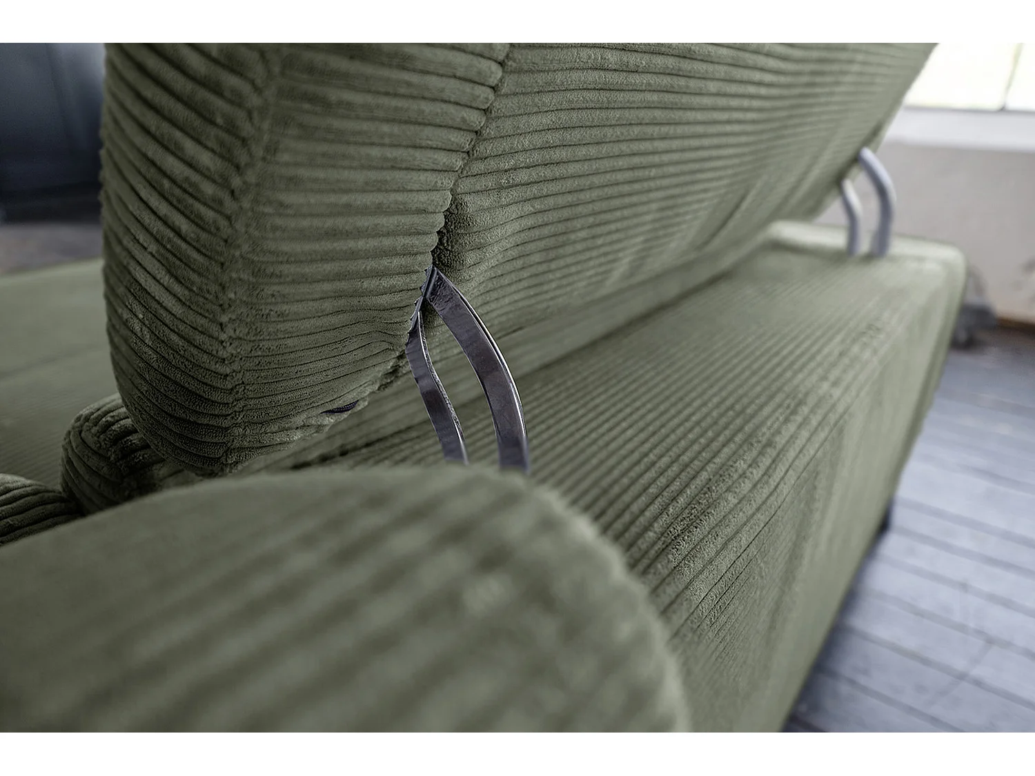 Sofá esquinero - Verde Pana - LAISKA