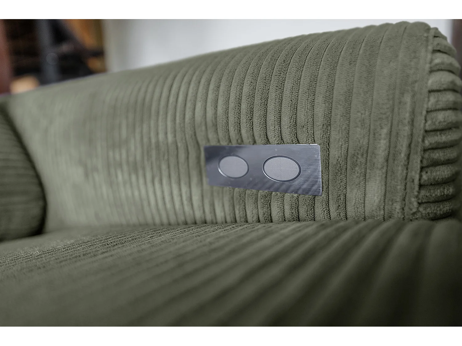 Sofá esquinero - Verde Pana - LAISKA