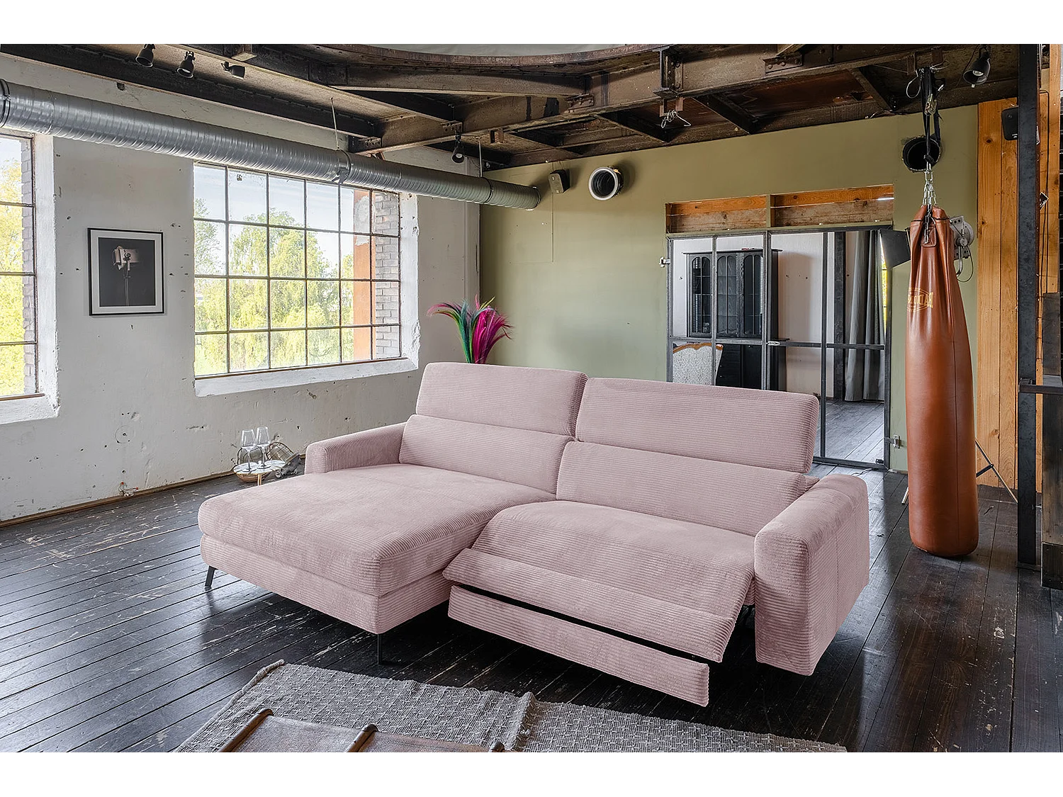 Sofá esquinero - Rosa Pana - LAISKA