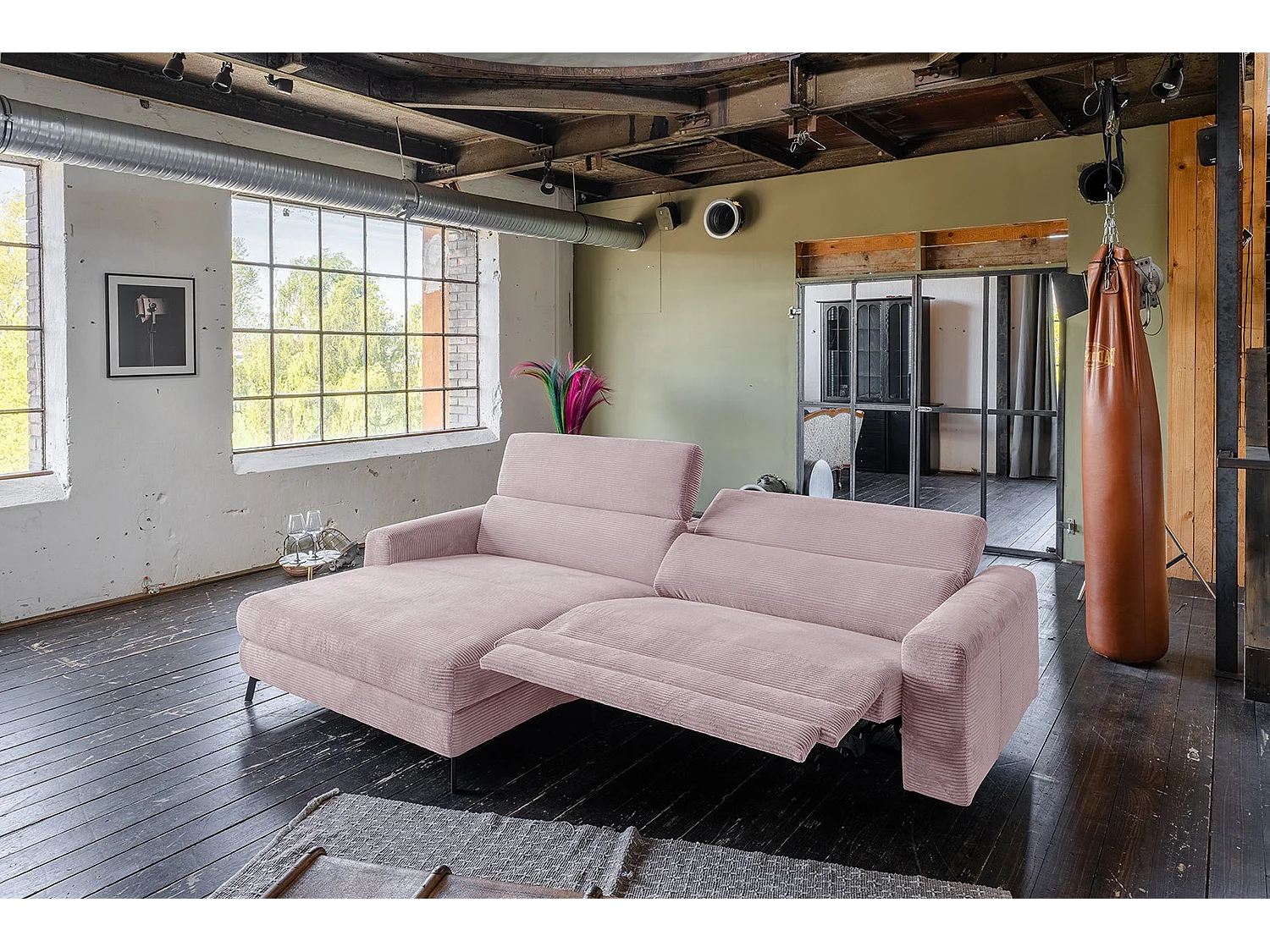 Sofá esquinero - Rosa Pana - LAISKA